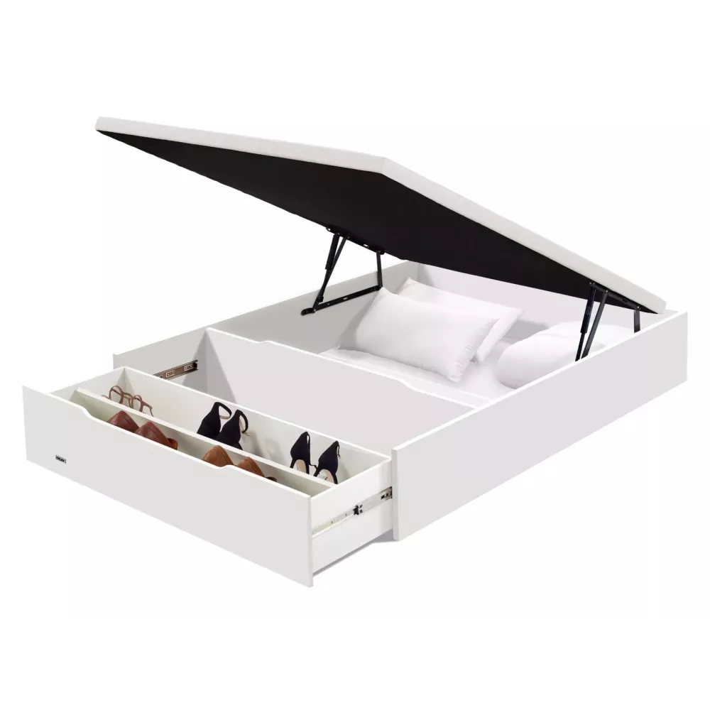 Canapé Abatível Madeira 25 Tampa com Sapateira Tecido 3D Flex (Várias Cores)