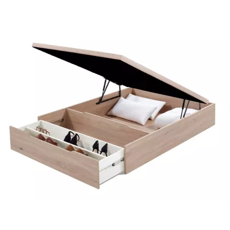 Canapé Abattable Bois 25 Couvercle avec Range-chaussures Tissu 3D Flex (Plusieurs Couleurs)