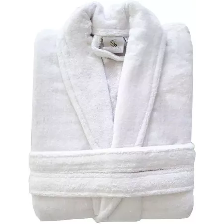 Accappatoio Royal in velluto spugna bianco