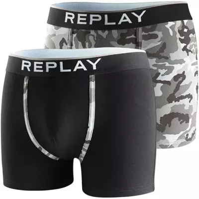 Pacchetto 2 Boxer 210 Grigio Replay