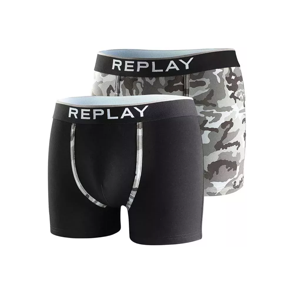 Pacchetto 2 Boxer 210 Grigio Replay