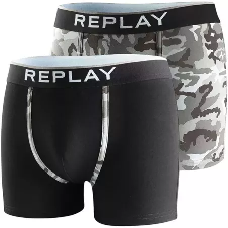 Pacchetto 2 Boxer 210 Grigio Replay