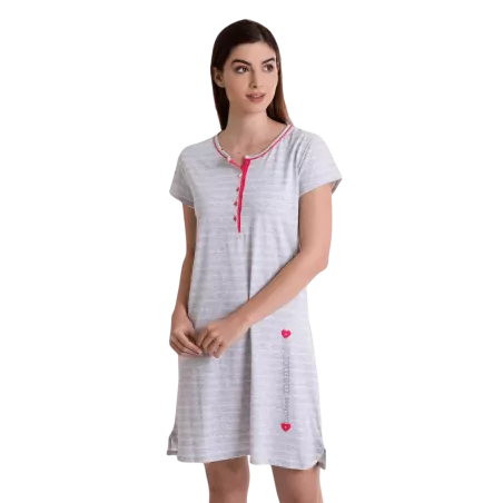 Kurzarm Nachthemd Frau Sommer L247214 Grau Massana