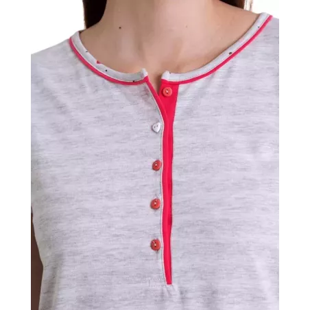 Kurzarm Nachthemd Frau Sommer L247214 Grau Massana