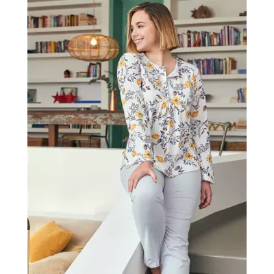 Pigiama Donna Inverno P721281 Grigio Massana