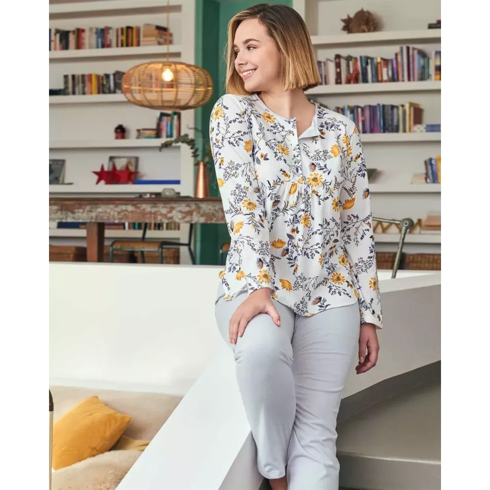 Frauen Winter Pyjama P721281 Grau Massana
