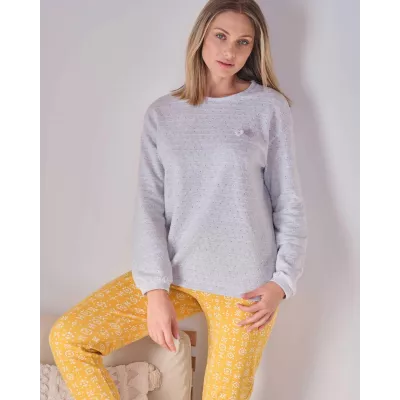 Pigiama Donna Inverno 741238 Giallo Massana
