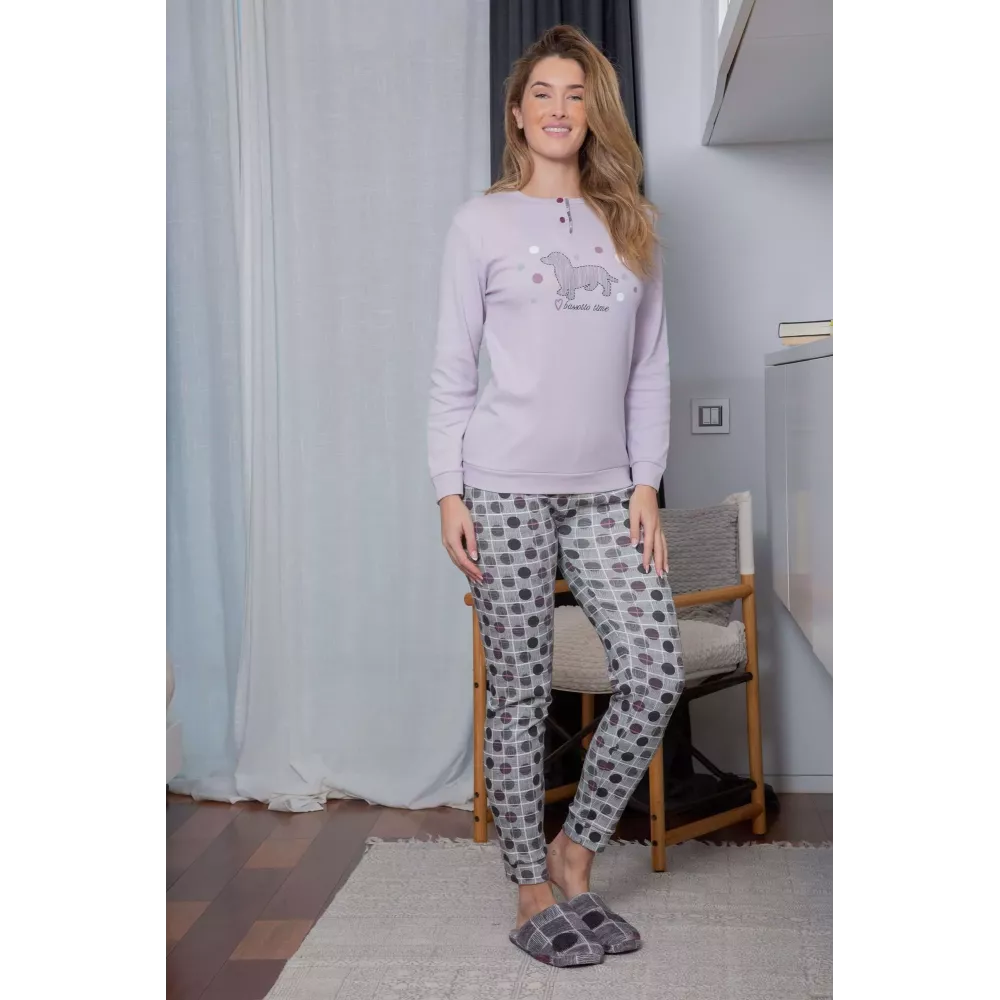Pigiama Donna Inverno 246621 Lilla Muslher