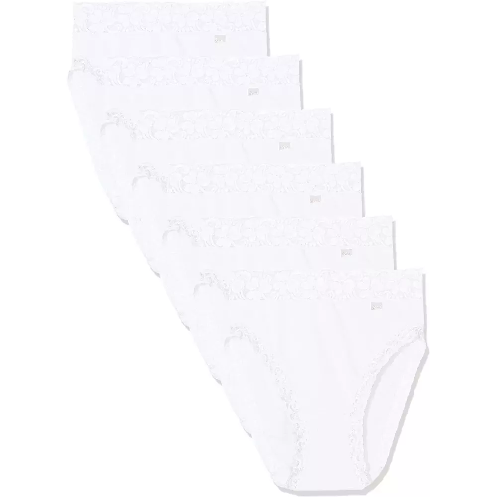 Pacco 6 Slip Midi Cotone 3324 con pizzo Avet