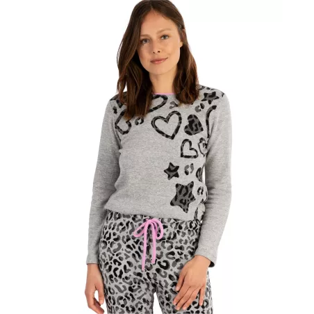 Pijama Mulher Inverno 741229 Cinza Massana