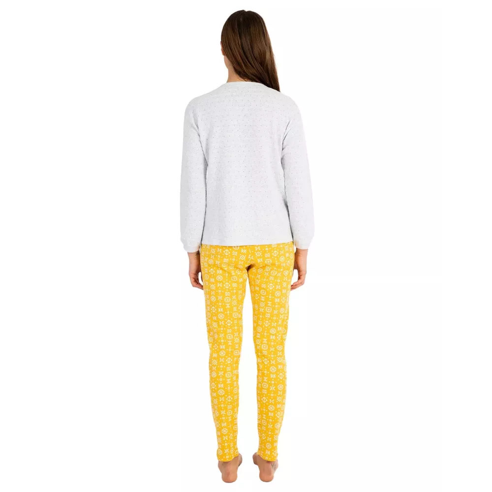 Frauen Winterpyjama 741238 Gelb Massana