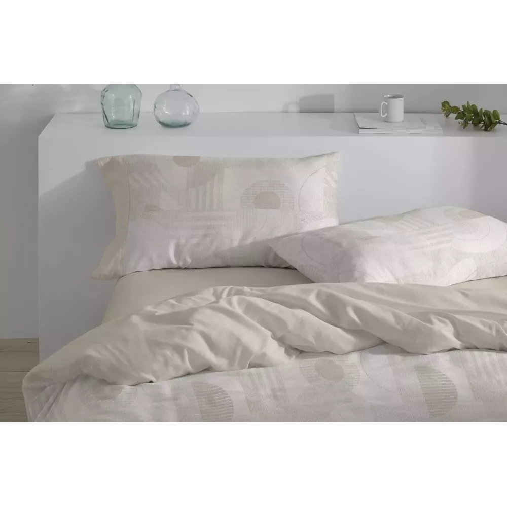 Capa de edredom reversível modelo 34 Bege Burrito Blanco