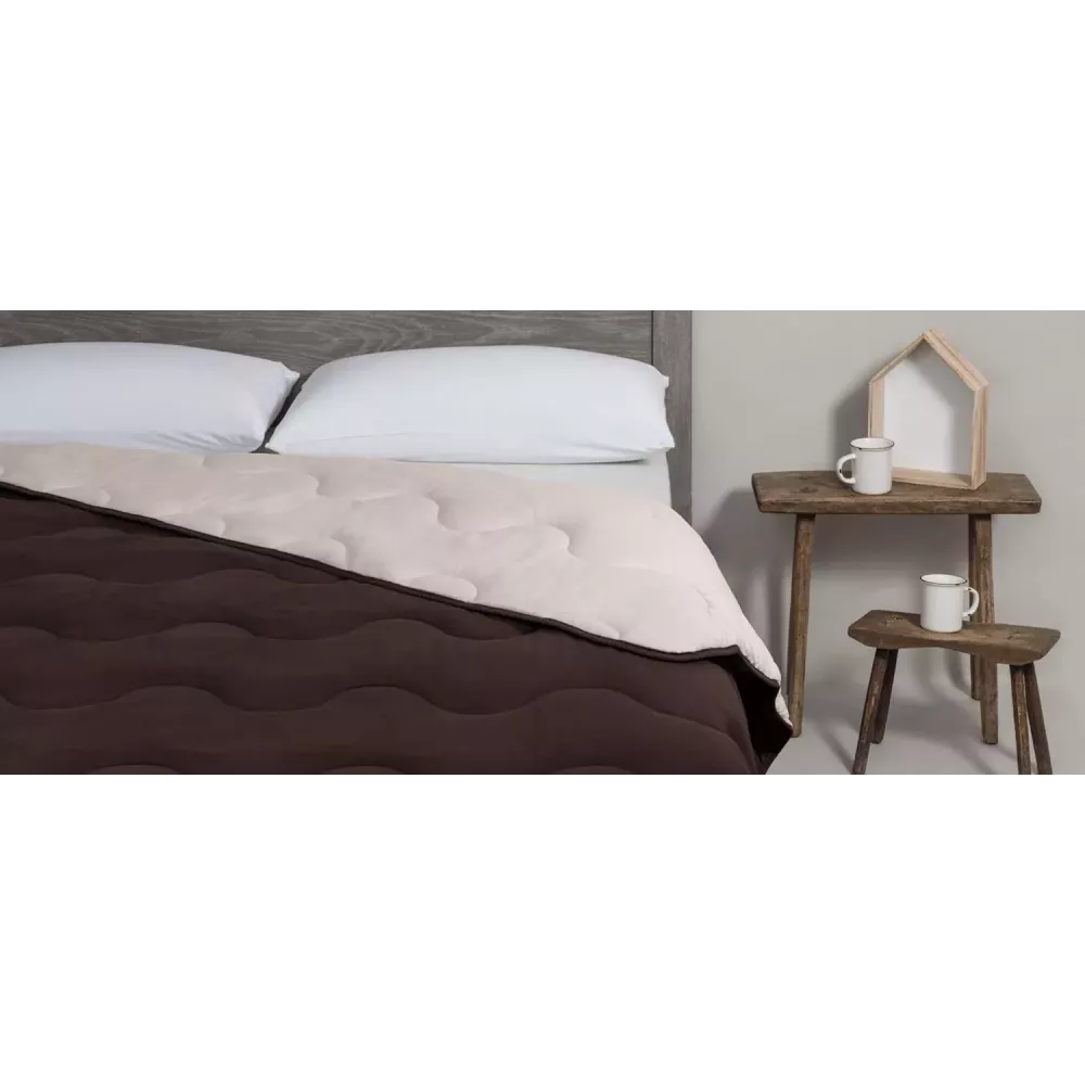 Edredom Nórdico Reversível Velfont Denver Bicolor 300 gr/m² – Marrom, Cama 180 cm