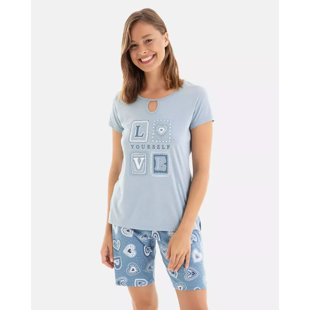 Frauen Sommer Pyjama P251225 Grau Massana
