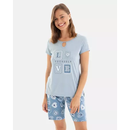 Frauen Sommer Pyjama P251225 Grau Massana