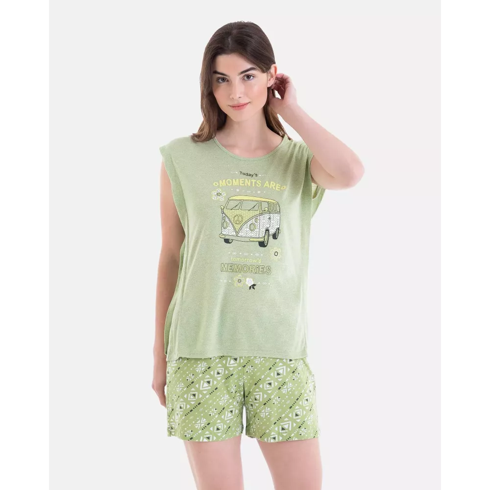 Pijama Dona Estiu P251230 Verd Massana