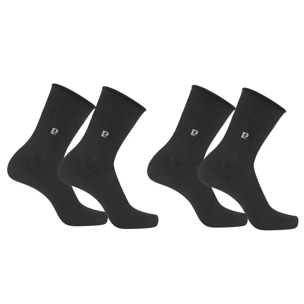 Pack 2 Paires Chaussettes 101 sans poignets 100% Coton Pierre Cardin