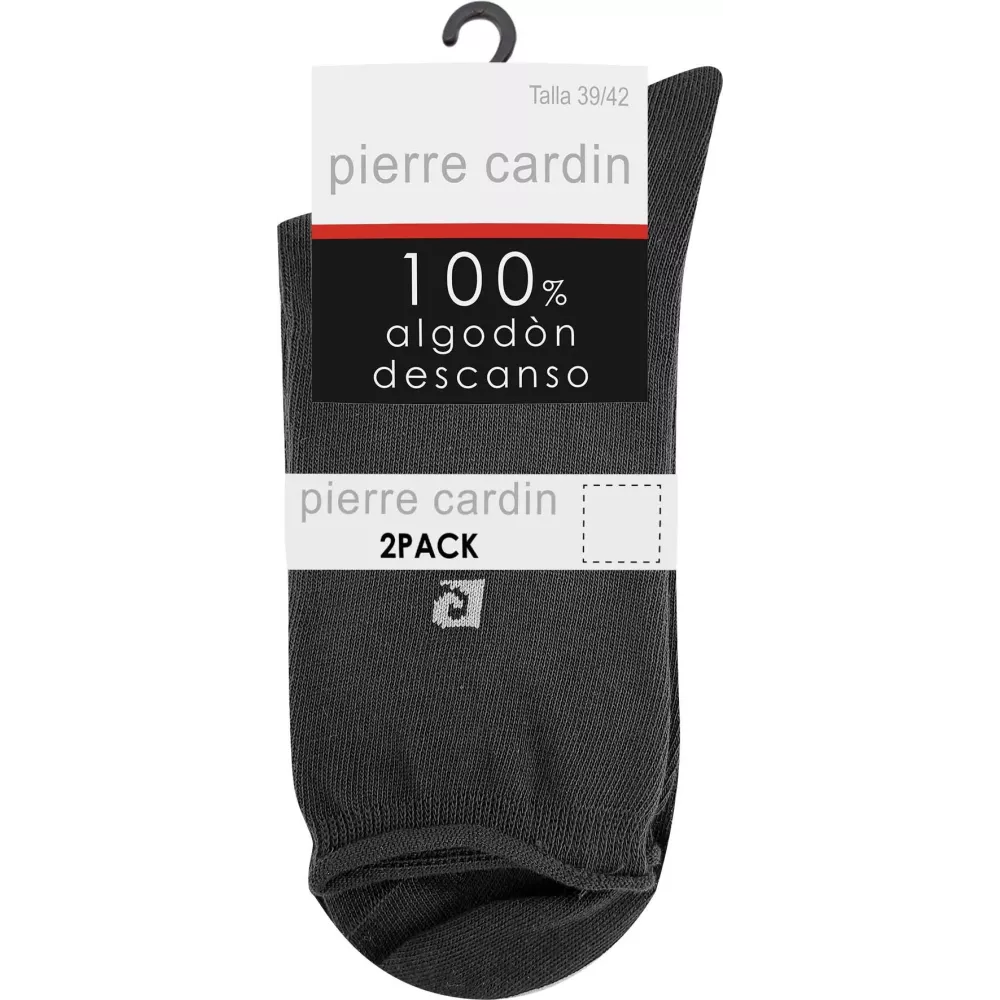 Pack 2 Paires Chaussettes 101 sans poignets 100% Coton Pierre Cardin