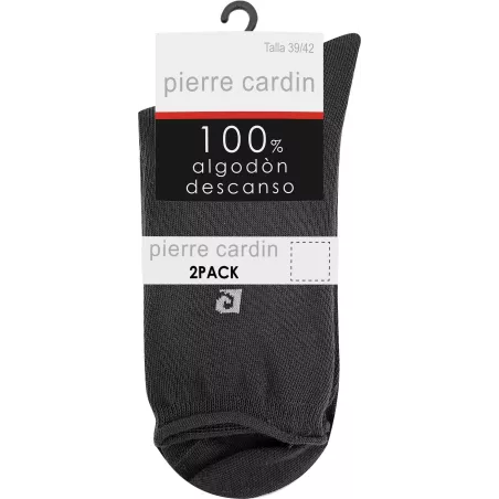 Pack 2 Paires Chaussettes 101 sans poignets 100% Coton Pierre Cardin