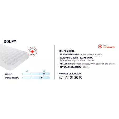Coprimaterasso Reversibile Imbottito Antiacaro Dolpy Moshy
