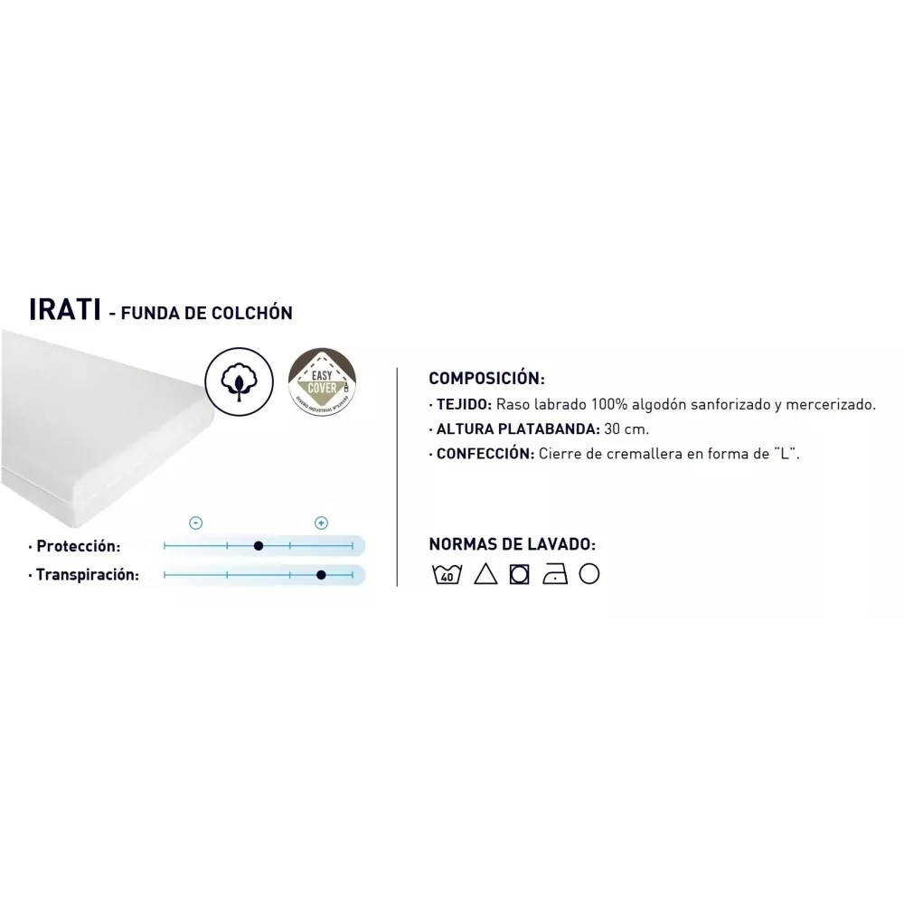 Matratzenbezug 100% Baumwolle Irati Moshy