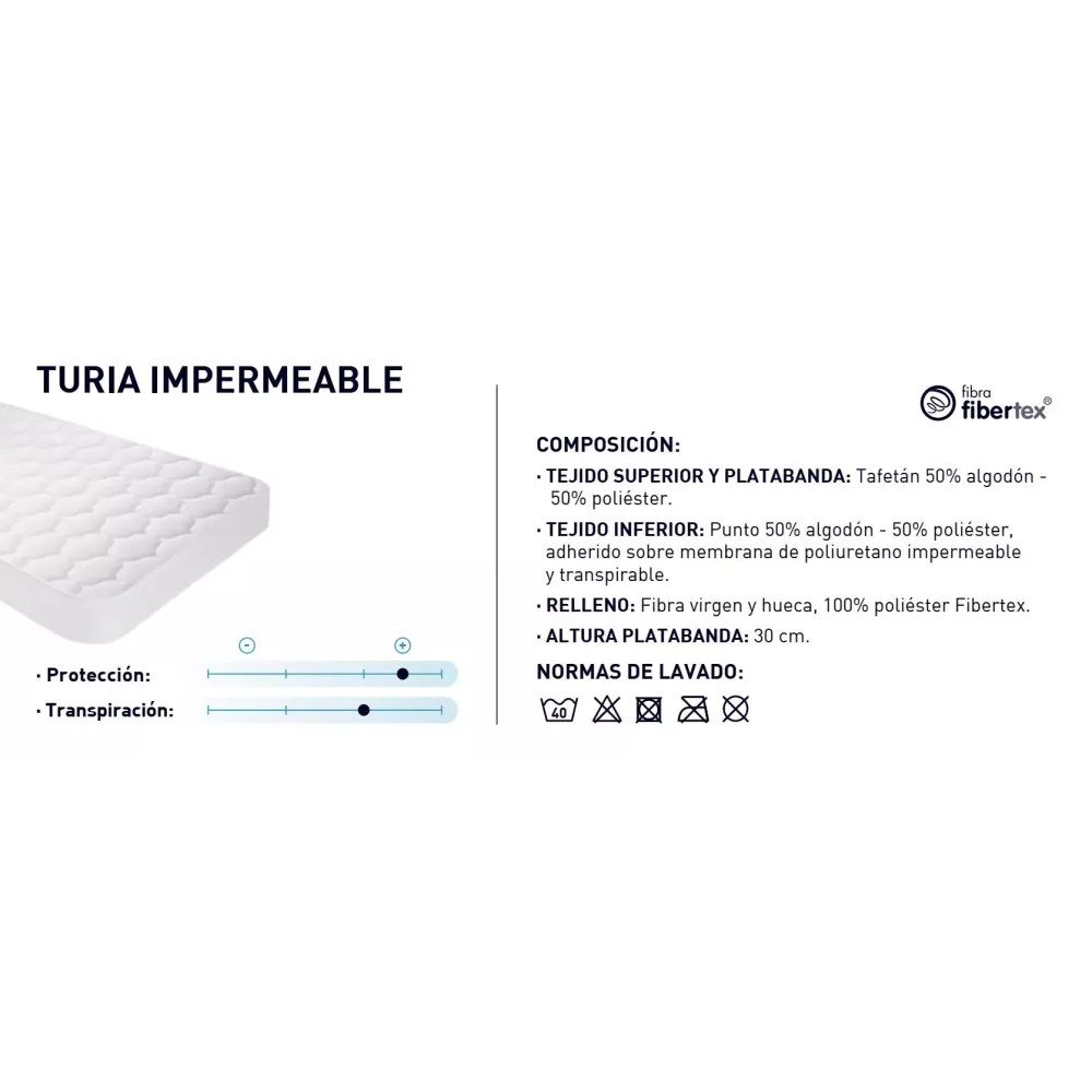 Housse de matelas rembourrée imperméable Turia Moshy