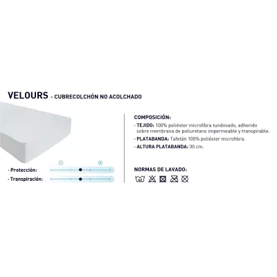 Coprimaterasso impermeabile in velluto Moshy