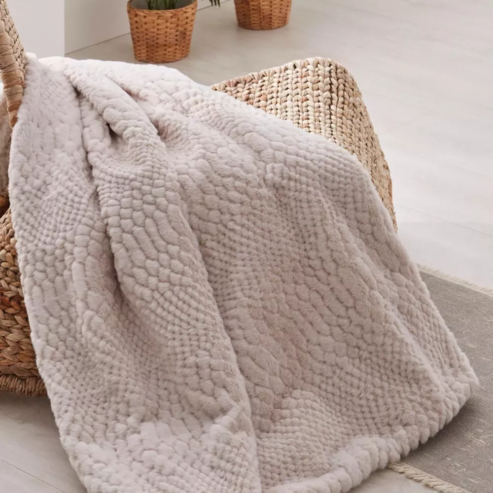 Manta Plaid de Sofá 439 Beig Burrito Blanco