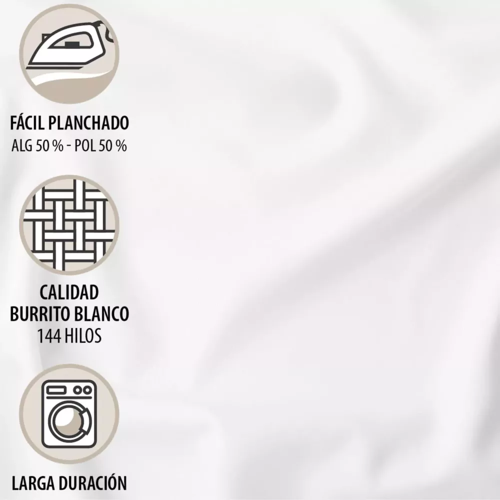 Joc de llençols 050 Moca Burrito Blanco