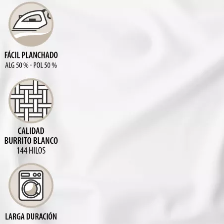 Joc de llençols 050 Moca Burrito Blanco