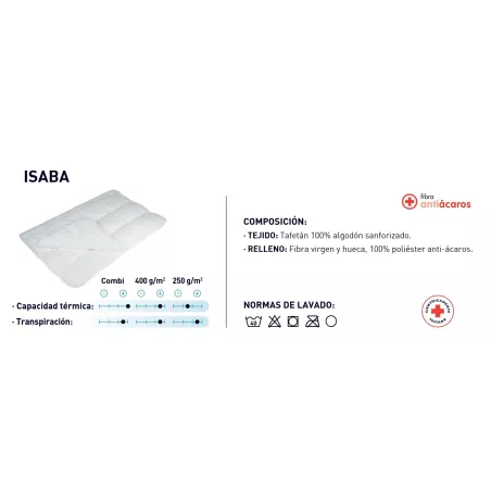 Piumino Nordico Antiacaro Isaba 250 g/m2 Moshy