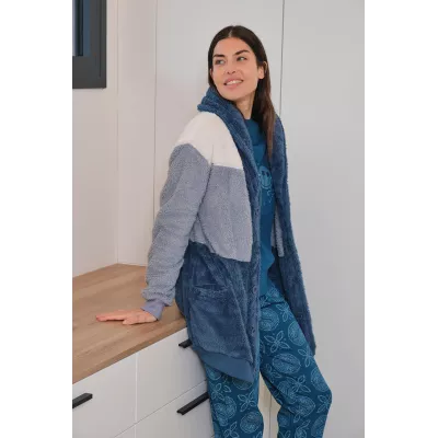 Accappatoio Donna Inverno 258617 Blu Muslher