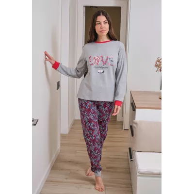 Pigiama Donna Inverno 256632 Grigio Muslher
