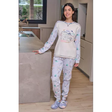 Frauen Winter Pyjama 256630 Beige Muslher