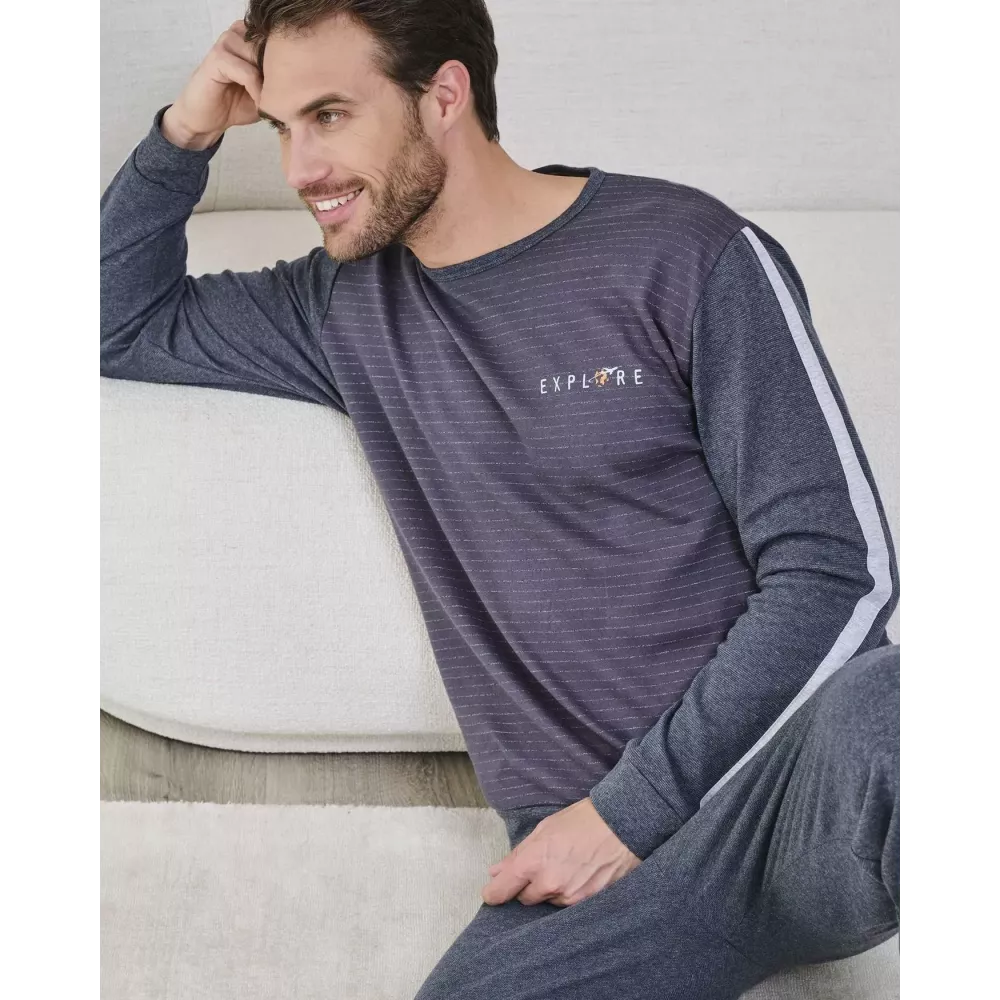 Pigiama Uomo Inverno 751318 Grigio Massana