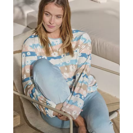 Pigiama Donna Inverno P751244 Turchese Massana