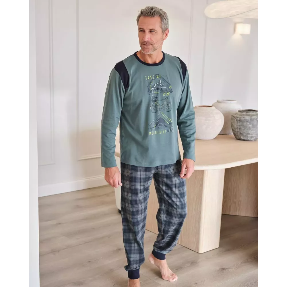 Pyjama Homme Hiver P751308 Vert Massana