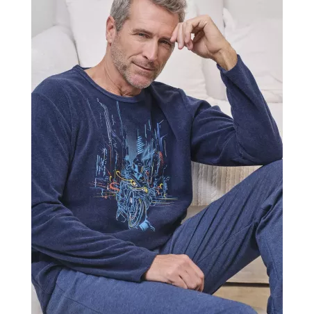 Pijama Homem Inverno P751325 Marinho Massana