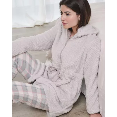 Accappatoio da donna inverno L756209 Grigio Massana