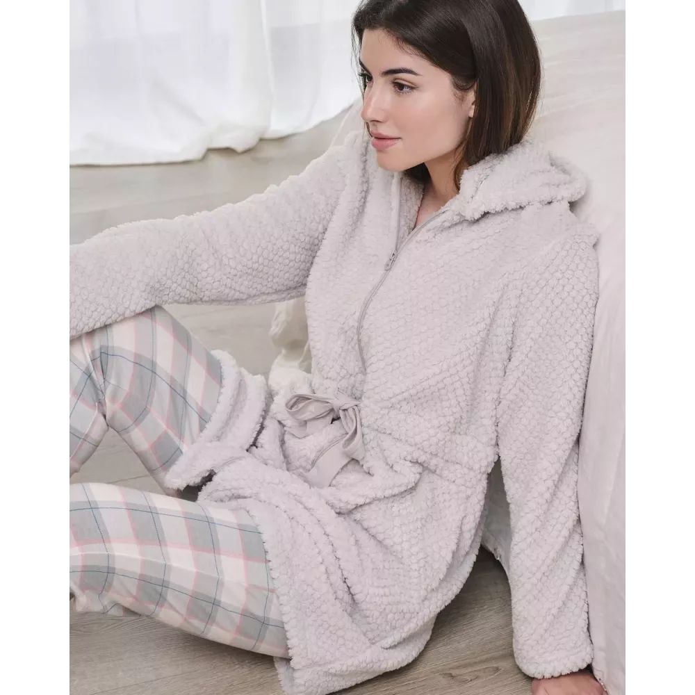 Accappatoio da donna inverno L756209 Grigio Massana