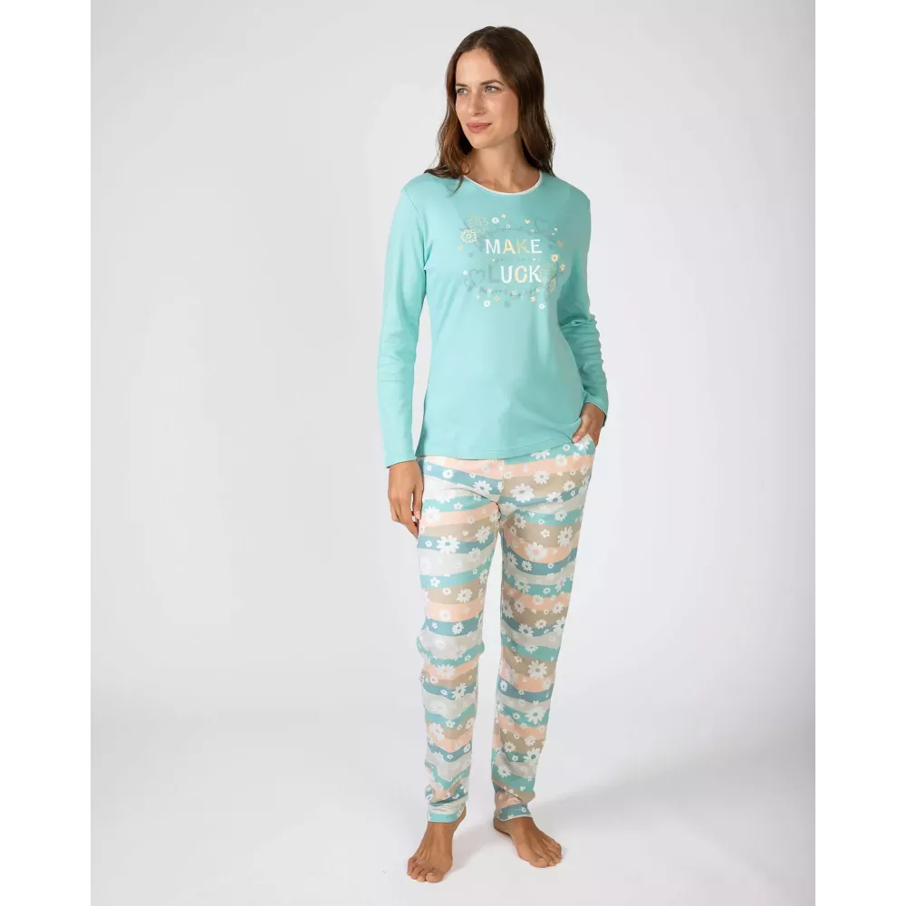 Pijama Mulher Inverno P751242 Turquesa Massana