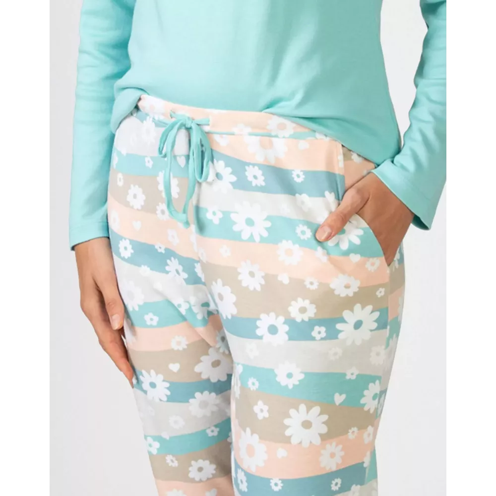 Pigiama Donna Inverno P751242 Turchese Massana