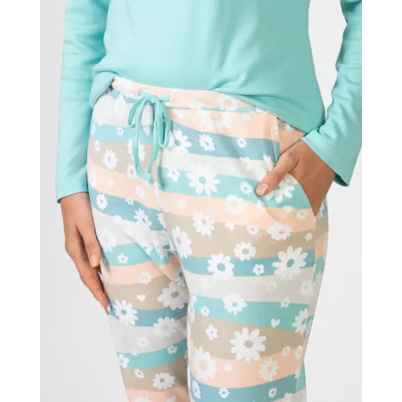 Frauen Winter Pyjama P751242 Türkis Massana