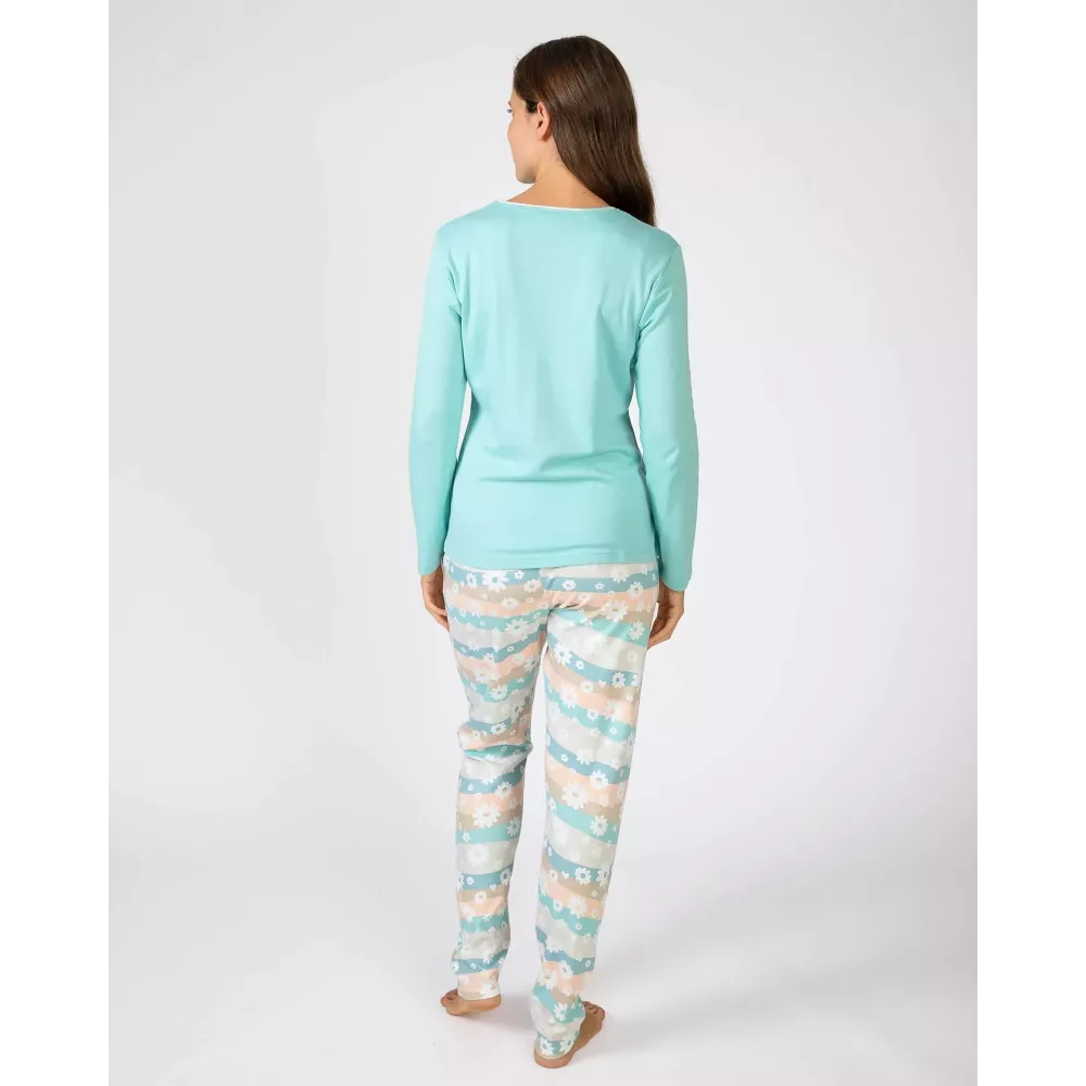 Pigiama Donna Inverno P751242 Turchese Massana