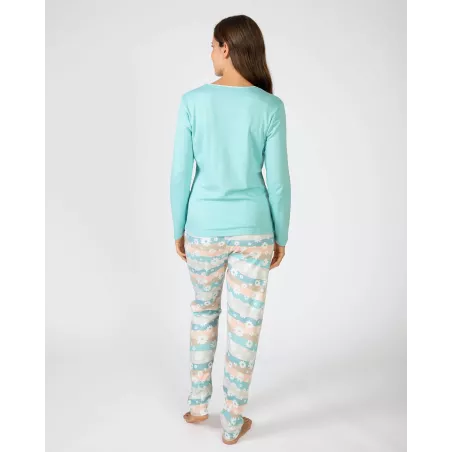 Pijama Mulher Inverno P751242 Turquesa Massana