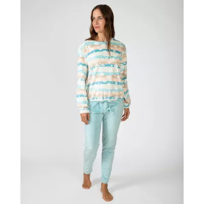 Pigiama Donna Inverno P751244 Turchese Massana