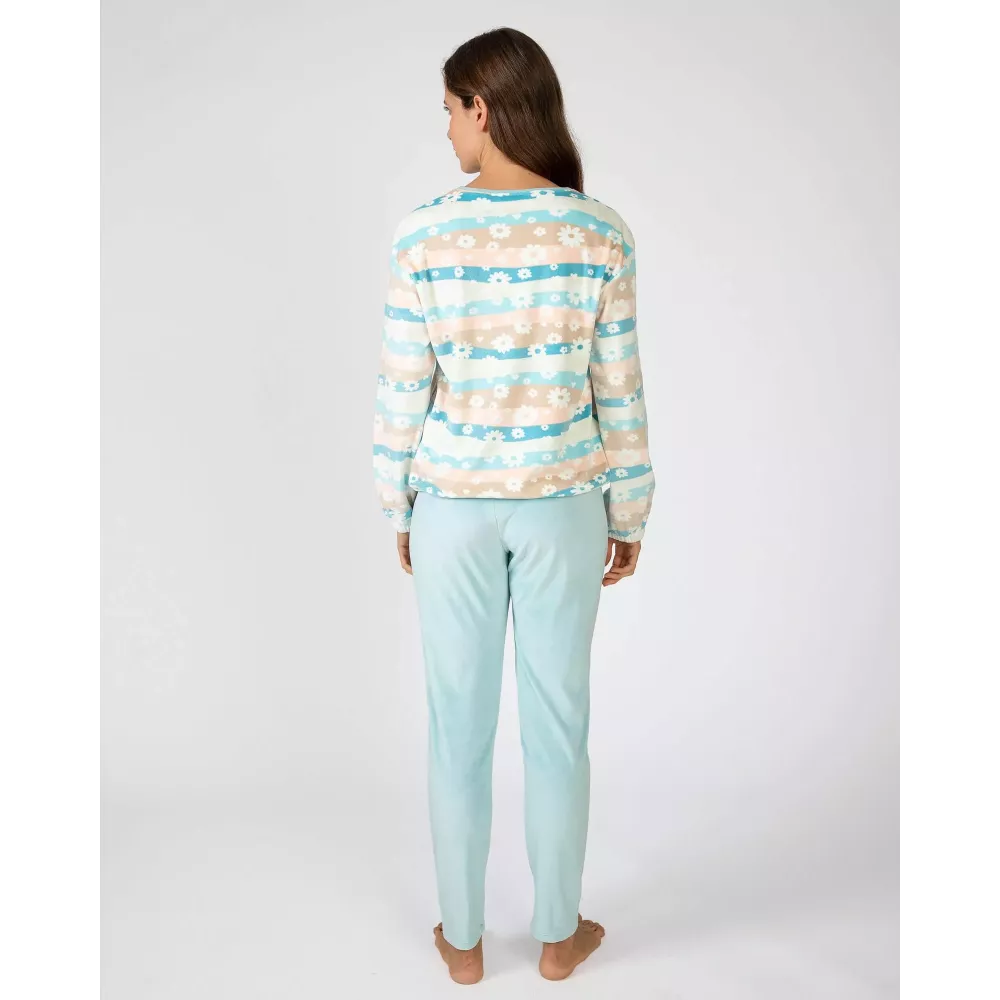 Pigiama Donna Inverno P751244 Turchese Massana