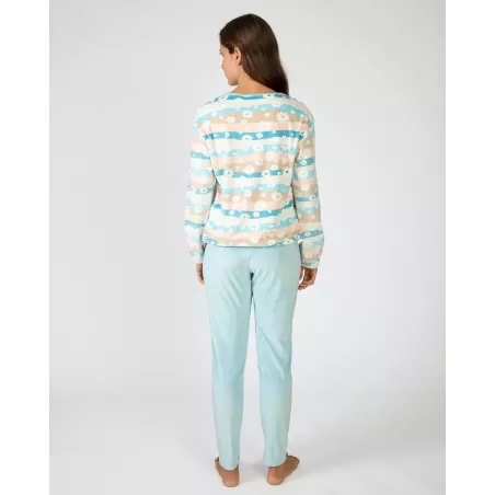 Pigiama Donna Inverno P751244 Turchese Massana
