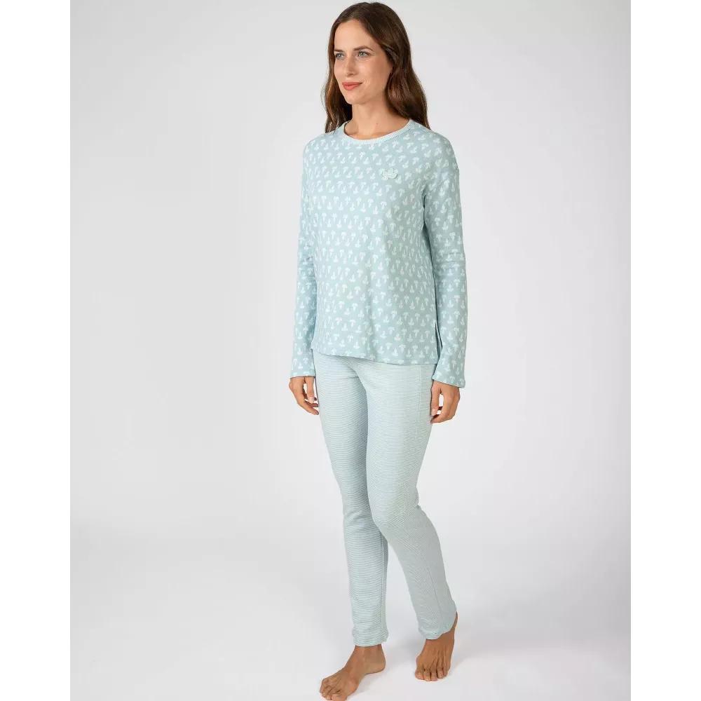 Frauen Winterpyjama P751250 Grün Massana