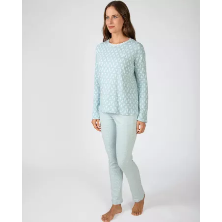Frauen Winterpyjama P751250 Grün Massana
